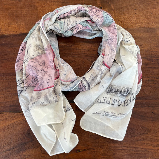 California Vintage State Map (CA) Scarf