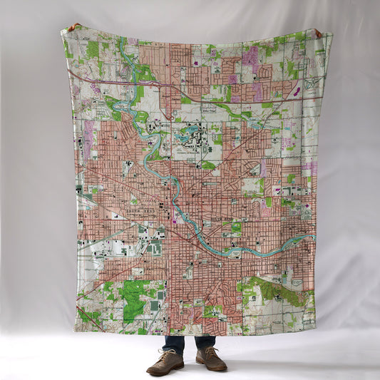 South Bend / Notre Dame Map Blanket