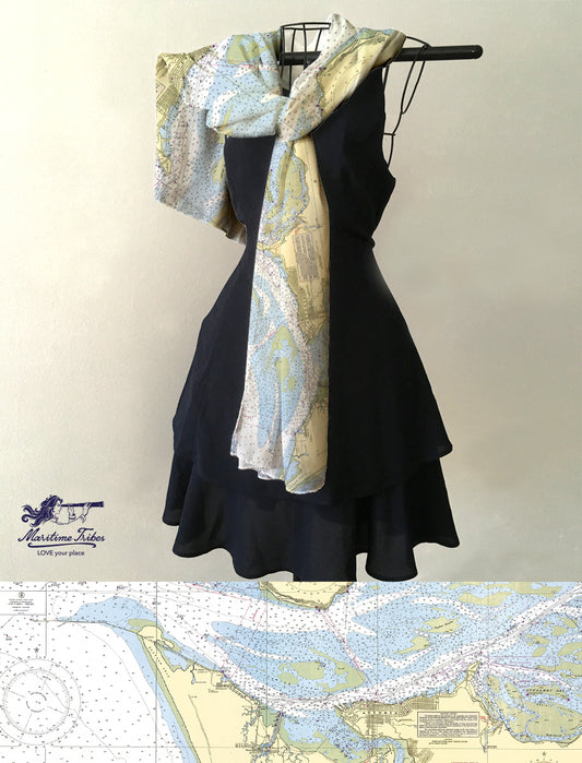 Columbia River, OR Nautical Chart Scarf