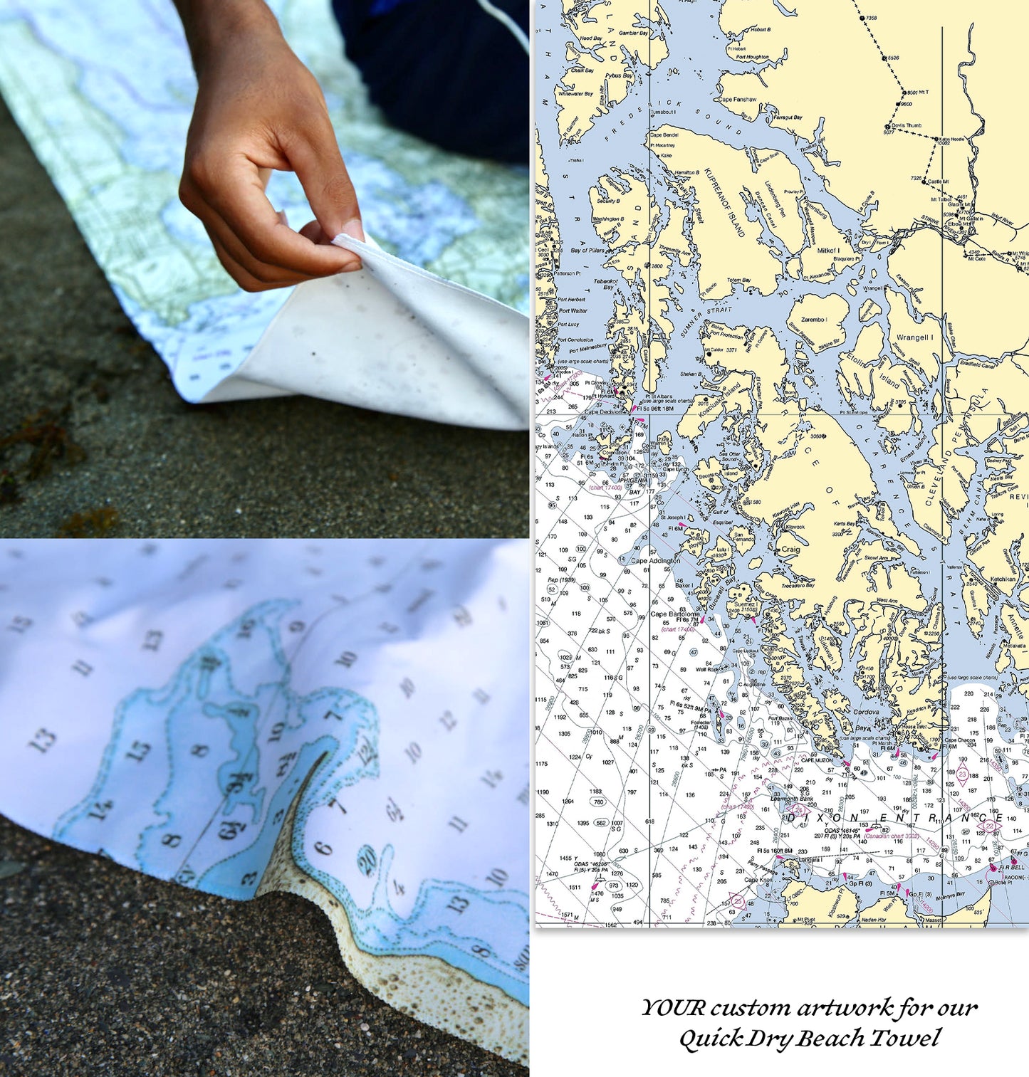 Craig, AK Nautical Chart Quick Dry Towel