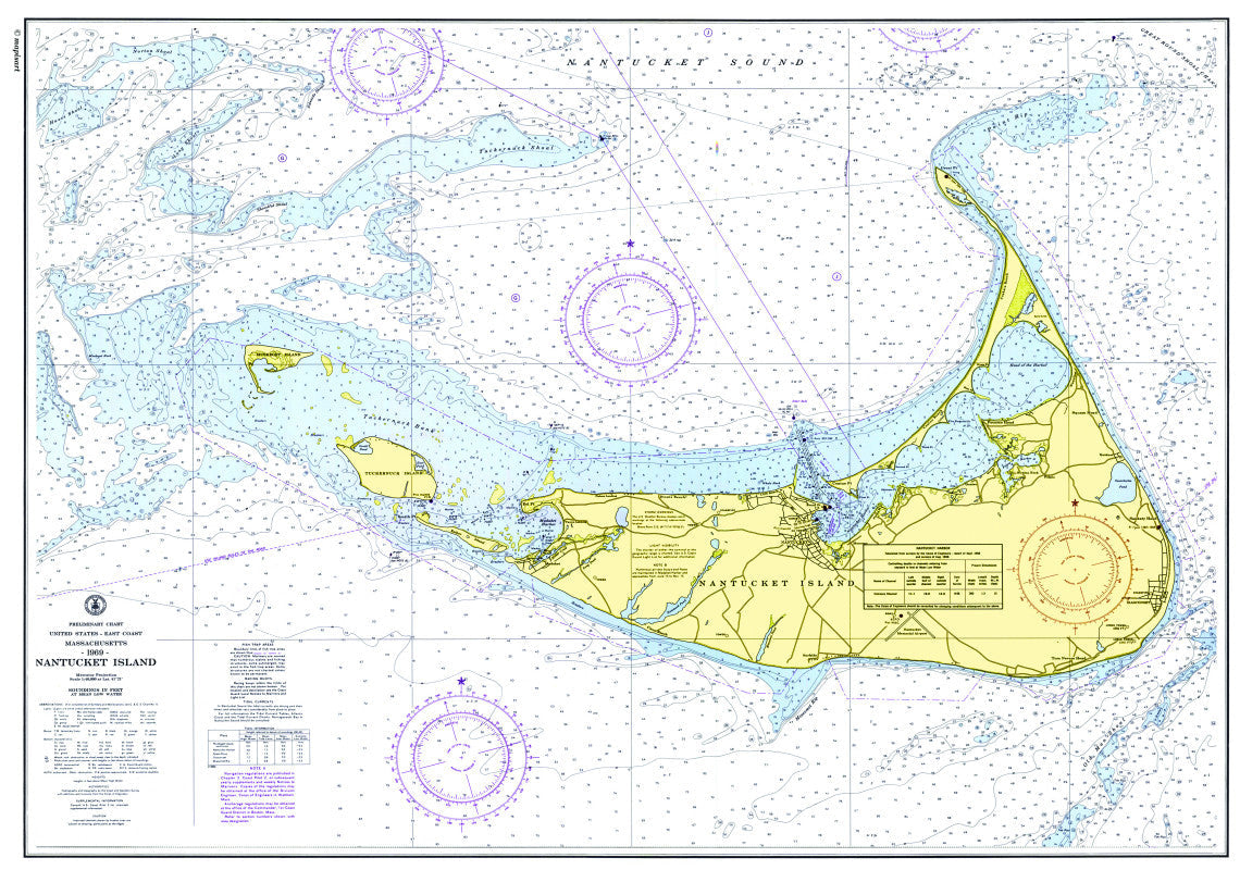 Nantucket, MA Nautical Chart Scroll