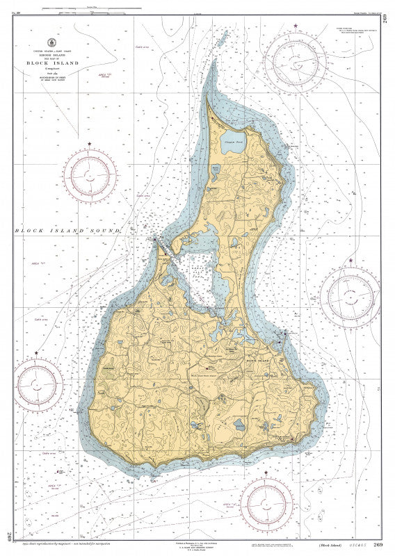 Block Island Nautical Chart Scroll