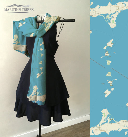 Put-In-Bay Charted Territory Map (Detailed) Scarf