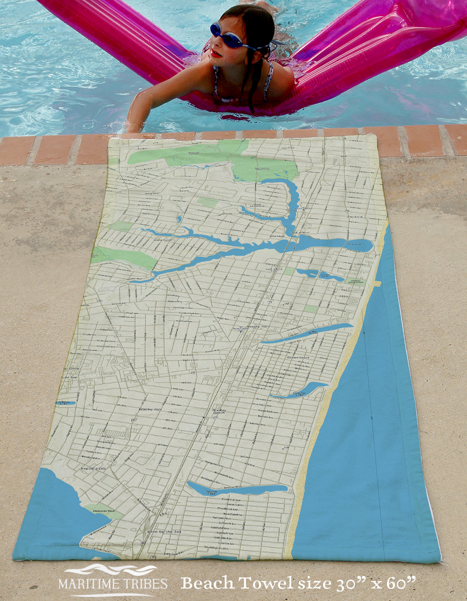 Asbury Park NJ Charted Territory Quick Dry Towel
