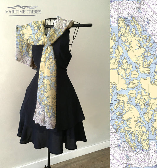 Prince of Wales Nautical Chart Scarf